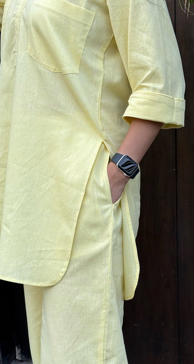 Silver Hoops Kurta Set in Yellow - Image 5