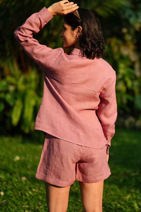 Cotton Co-ord Set with Day Shirt and Tailored Shorts - Image 12