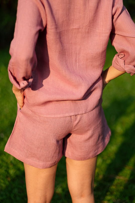 Cotton Co-ord Set with Day Shirt and Tailored Shorts - Image 13