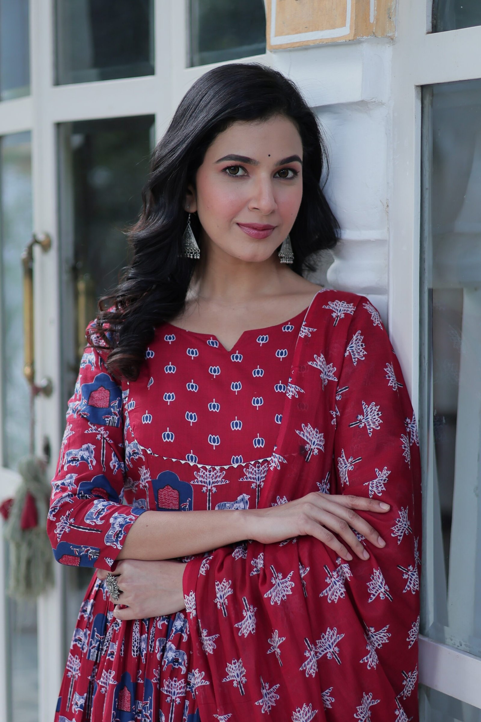 Elegant Black Ajrakh Printed Anarkali Kurta Set with Dupatta for Women | Ethnic Party & Festive Wear - Image 18