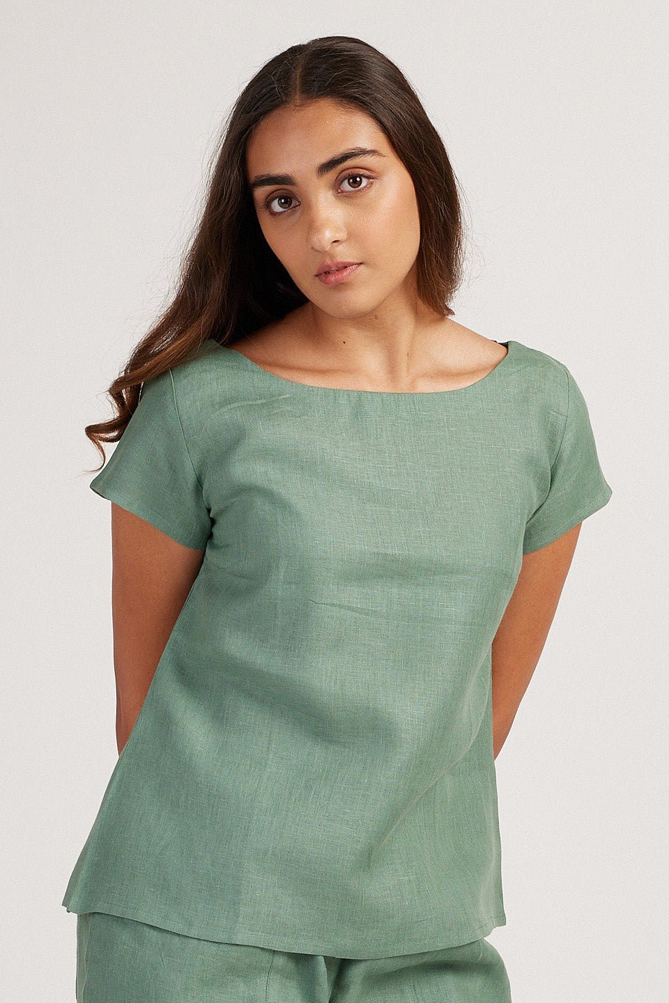 Cotton Co-ord Set with Boat Neck Top and Easy Pants - Image 5