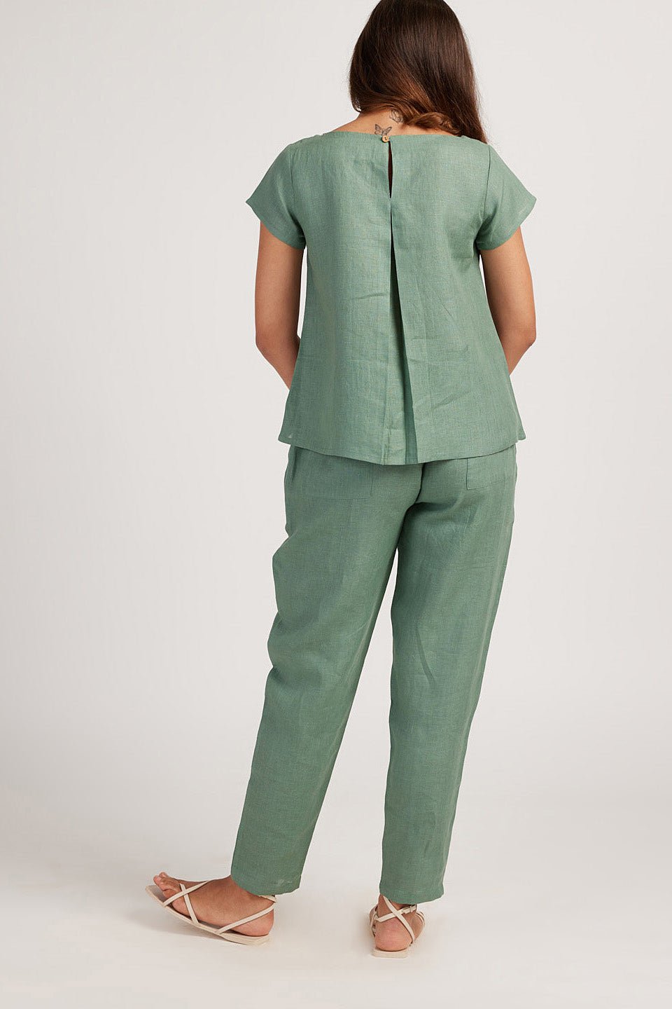 Cotton Co-ord Set with Boat Neck Top and Easy Pants - Image 9