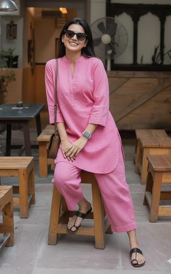 Pure Cotton Straight Kurta With Trousers - Image 4