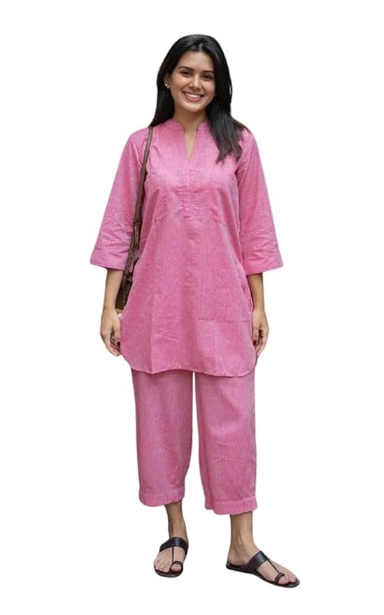 Pure Cotton Straight Kurta With Trousers